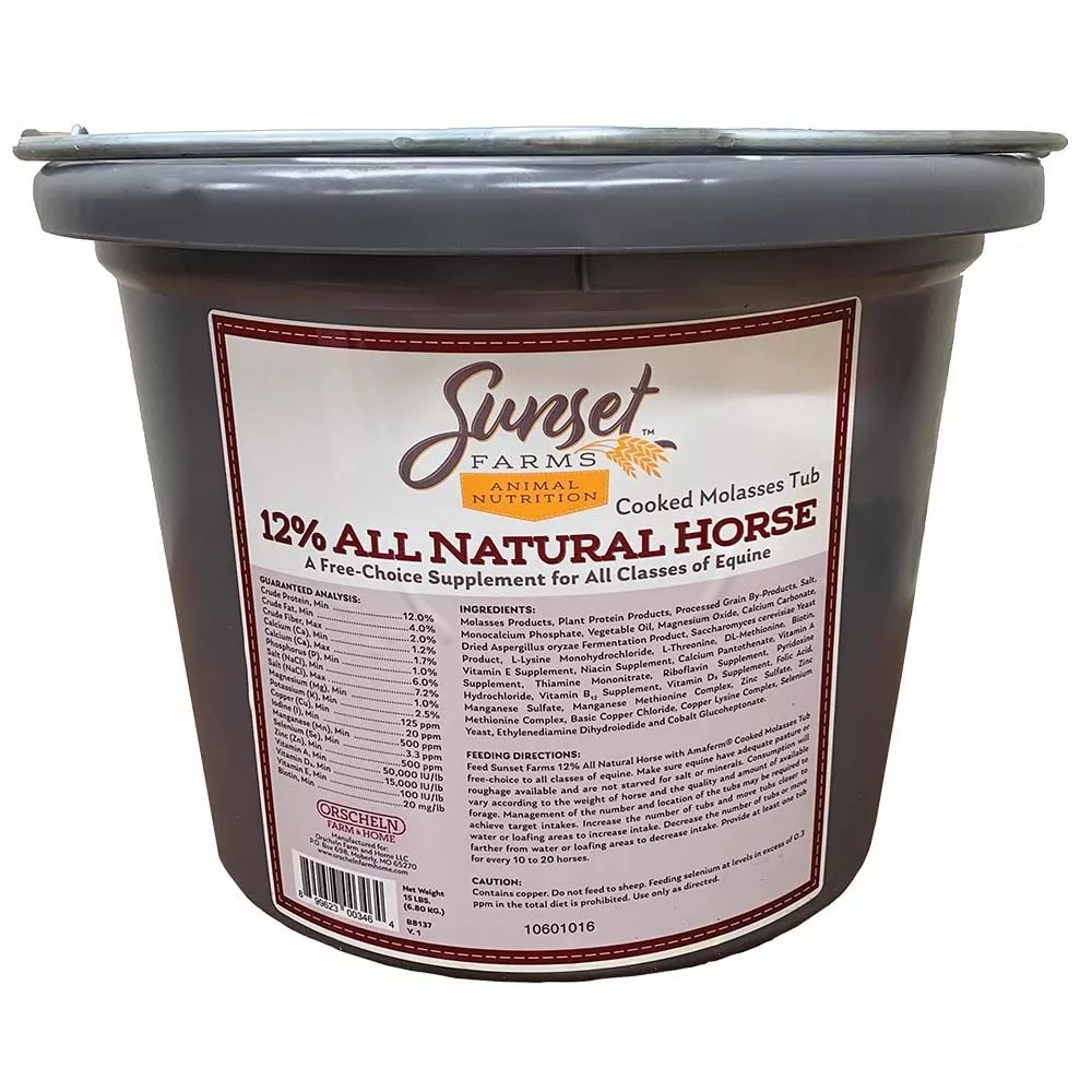 Buy π₯° Sunset Farms Cooked Molasses 12% All Natural Horse Tub 15 Lb. π 3 Buy π₯° Sunset Farms Cooked Molasses 12% All Natural Horse Tub 15 Lb. π