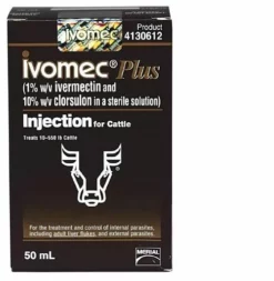 Best Sale ✨ Merial IVOMEC® Plus Injectable Wormer 50 ML 😉